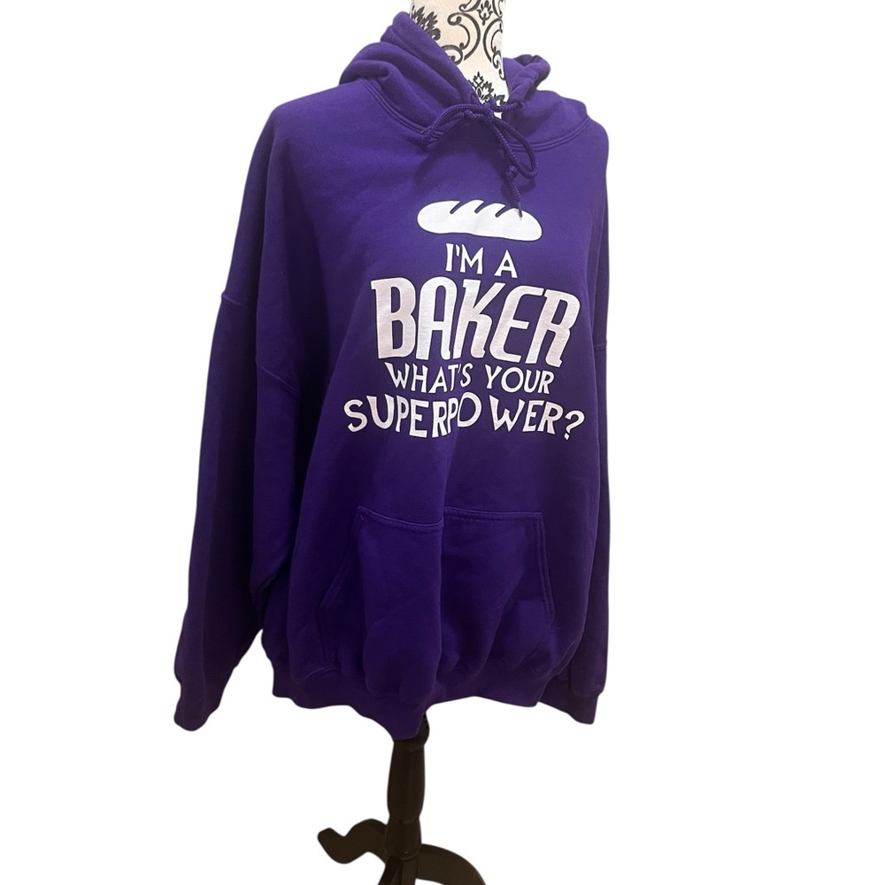 Purple Hoodie, I"m A Baker What's Your Superpower 3x